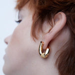 Oera Chain Inverted Hoop Earrings