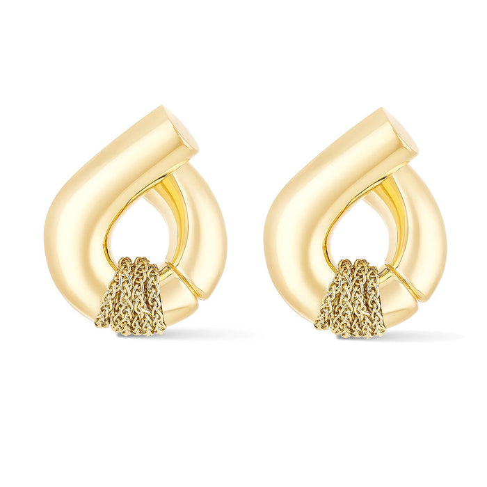 Oera Chain Inverted Hoop Earrings