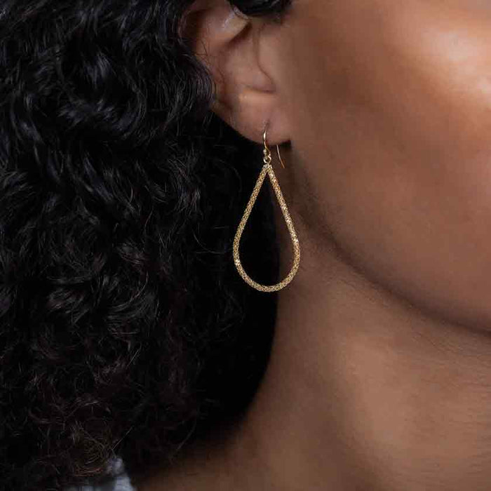 Large Stardust Elongated Teardrop Earrings