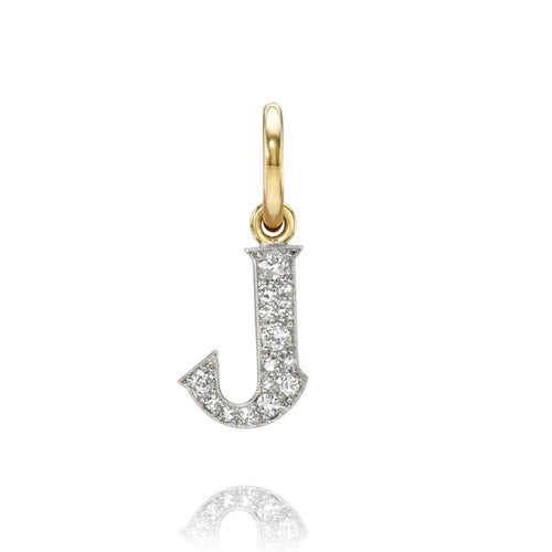 Diamond Small Letter 'J' Charm