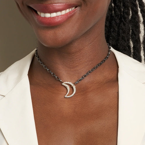 OVAL MOON COLLAR gothic choker with a crescent - Restyle