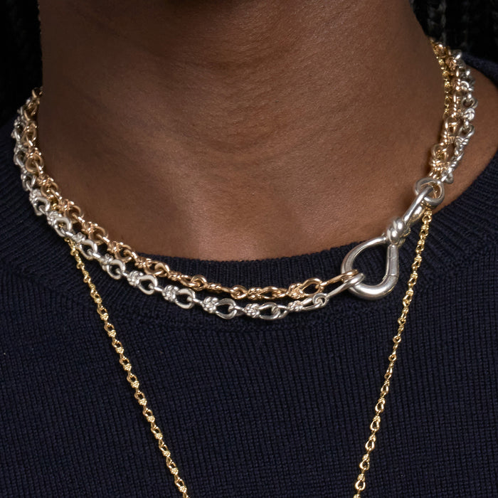 18" Sterling Silver Large True Lover's Knot Chain