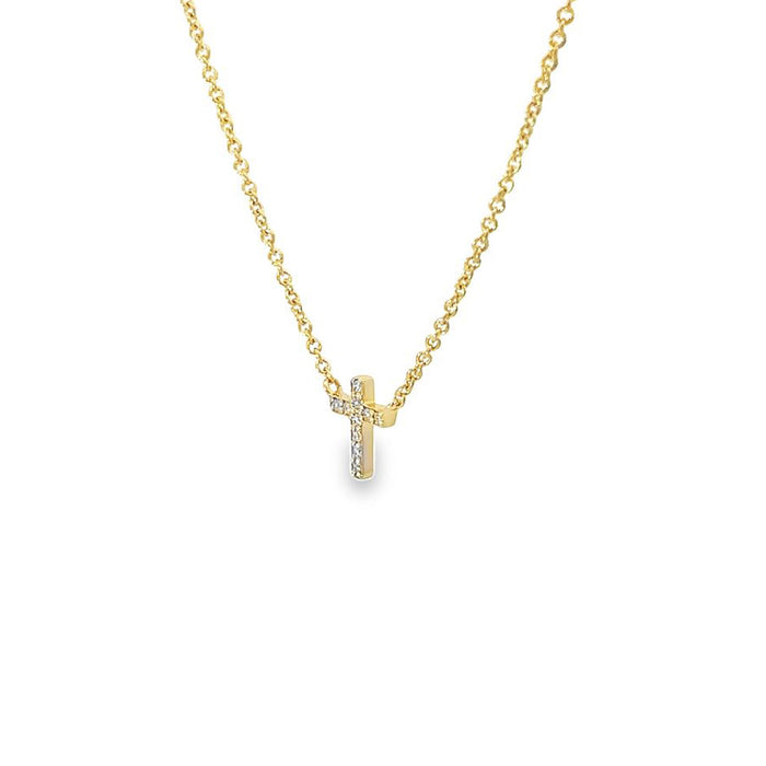 Tiny Cross Diamond Necklace