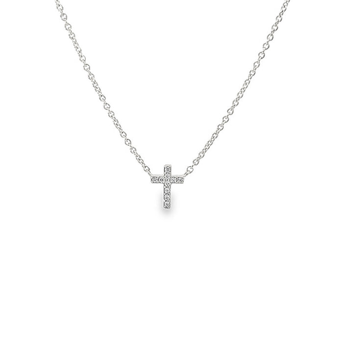 Tiny Cross Diamond Necklace