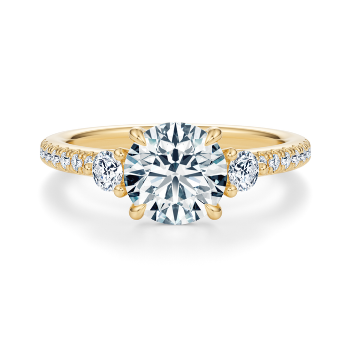 Round Cut 3 Carat Classic Pave Engagement Ring - Jayla - Sylvie Jewelry