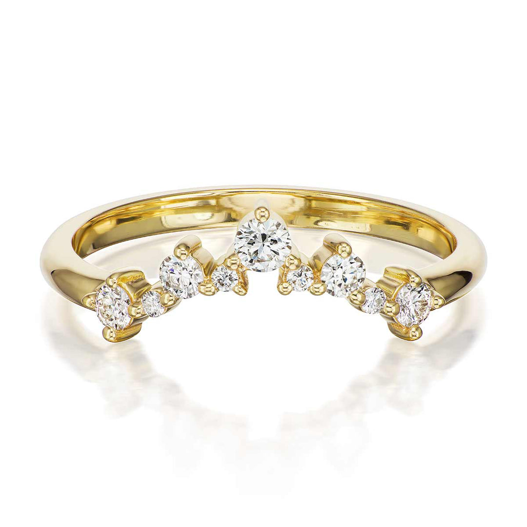 3mm Band in 18k Yellow Gold with Scattered White Diamonds