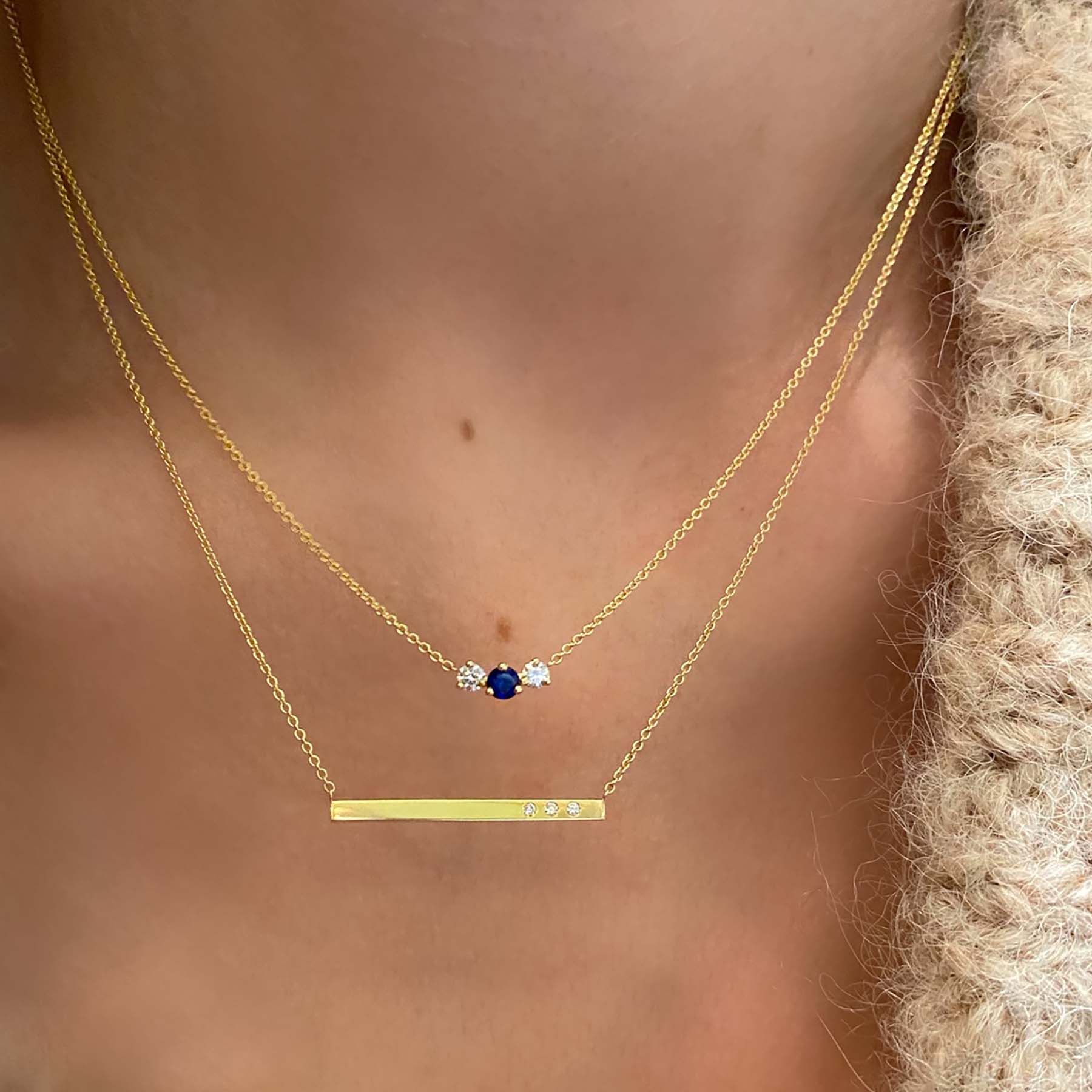 0.13 CT. T.W. Multi-Diamond Infinity Loop Trio Necklace in Sterling Silver  | Peoples Jewellers