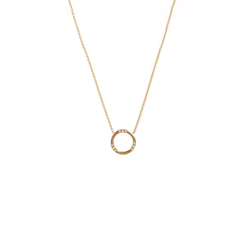 Diamond Circle Pendant Necklace