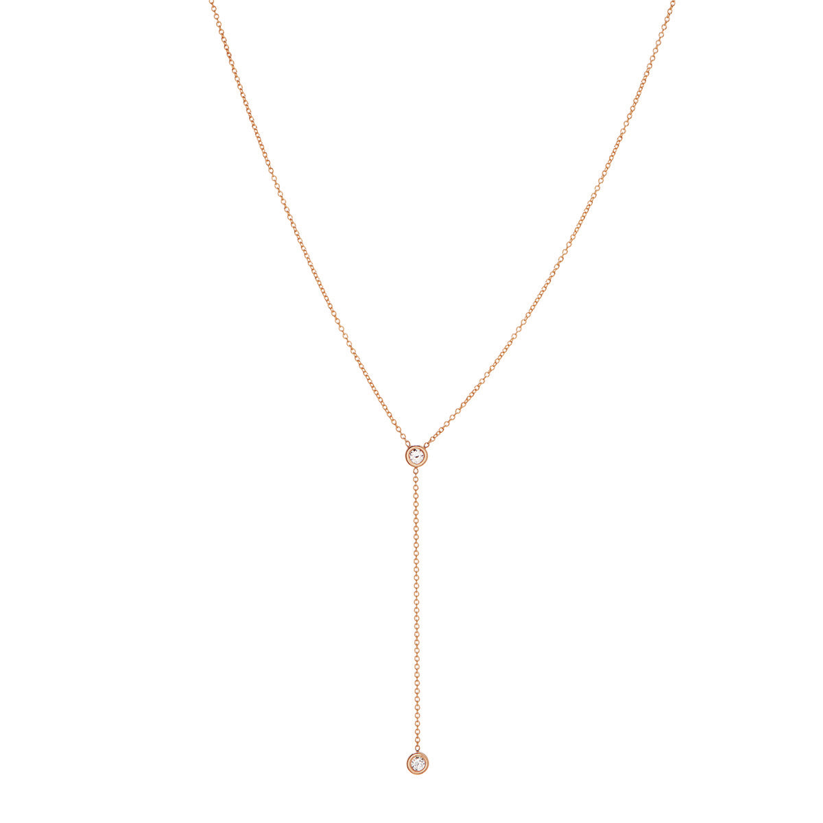 Gold And Diamond Lariat Necklace Available For Immediate Sale At